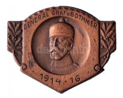 Osztrák-Magyar Monarchia 1914-16. "Graf v. Bothmer Generális" bronzozott cink sapkajelvény (32x39mm) tű nélkül T:1- Austro-Hungarian Monarchy 1914-16. "GENERAL GRAF v. BOTHMER 1914-16" bronze-plated zinc cap badge (32x39mm) without pin C:AU