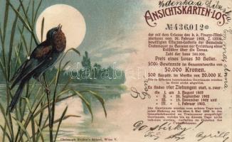 Singing bird, proponent card, litho