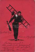1899 Krampus chimney sweeper Emb.(fa)