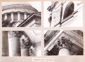 Cca 1960 Fotóalbum benne Pécs, Esztergom, Visegrád, Budapest fotókkal, az album viseltes állapotban, 33×21 cm