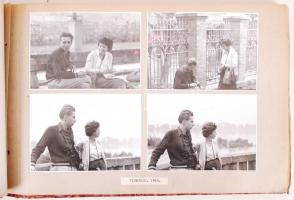 Cca 1960 Fotóalbum benne Pécs, Esztergom, Visegrád, Budapest fotókkal, az album viseltes állapotban,...