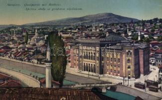 Sarajevo town hall, mosque, quay