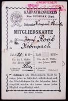 1922 A Kárpátegyesület Tátra-vasúton és vonaton is utazásra jogosító fényképes igazolványa / Id of t...