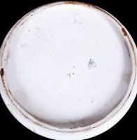 Gránit, Krausz Moskovits Likőrgyára reklám tálca, sérült, jelzett, d:29 cm + jelzés nélküli kínáló t...