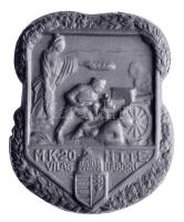 Osztrák-Magyar Monarchia ~1914-16. "M.K.20.H.T.T.E. VILÁGHÁBORÚ" cink sapkajelvény (39x32mm) tű nélkül T:2 Austro-Hungarian Monarchy ~1914-16. "M.K.20.H.T.T.E. VILÁGHÁBORÚ (Honv.Artillery Regiment No 20)" zinc cap badge (39x32mm) without pin C:XF