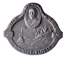 Osztrák-Magyar Monarchia 1914-16. "Gr. ADMIRAL A. HAUS - HOCHSEE FLOTTE WELTKRIEG 1914-1916" tombak sapkajelvény (30x42mm) készítő: C. Greiner, Wien Vll; tű nélkül T:2 Austro-Hungarian Monarchy 1914-16. "Gr. ADMIRAL A. HAUS - HOCHSEE FLOTTE WELTKRIEG 1914-1916" tombac cap badge (30x42mm) maker: C. Greiner, Wien Vll; without pin C:XF