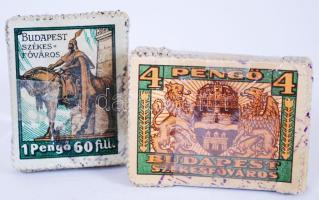 Budapest városi okmánybélyegek 2 különböző százas köteg