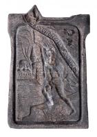 Osztrák-Magyar Monarchia 1915-16. "M.KIR KASSAI 9. HONV.GYAL.EZR." cink sapkajelvény (38x2...