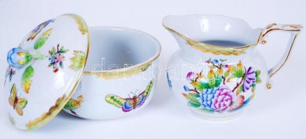 Herendi Viktória mintás mokkás készlet, kézzel festett, jelzett, hibátlan