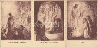 Miatyánk - a Szent István Diáksegély Alap kiadása, Nyúlfalu; 10 részes képeslap leporello Barsy E. s...