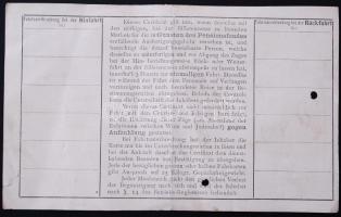1888 Déli vasút társaság utazási igazolás Trieszt - Buda viszonylatra