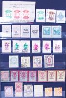 60 db magyar és külföldi adó-, illeték-, segély- stb. bélyegek berakólapon