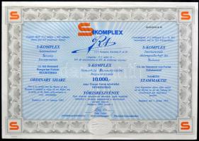1992. "S-Komplex - Nemzetközi Biztonságvédelmi Részvénytársaság" részvény (2x) 10.000Ft értékben T:II