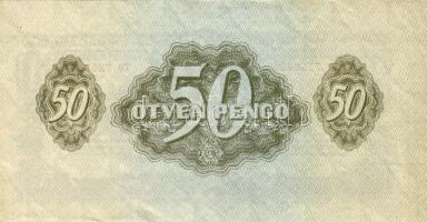 1944. V.H. 50P kétféle (egymásutáni) sorszámmal T:II+ Csak egyszer hajtva, de nem törve! RRR!!!