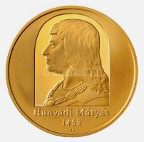 2008. 50.000Ft Au "Hunyadi Mátyás trónra lépésének 550.évfordulója" (10g/0.986) T:PP Csak 5000db! Dísztokban és tanúsítvánnyal! Hungary 2008. 50.000 Forint Au "Matthias Hunyadi" (10g/0.986) C:PP Only 5000 examples in orginal box and with certificate!