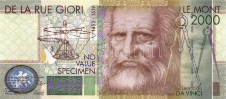 Olaszország 2000. Leonardo Da Vinci "SPECIMEN" T:I Italy 2000. Leonardo Da Vinci "SPECIMEN" C:UNC