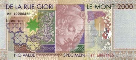 Olaszország 2000. Leonardo Da Vinci "SPECIMEN" T:I
Italy 2000. Leonardo Da Vinci "SPE...