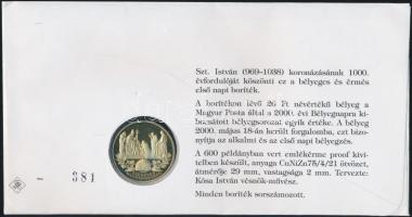 2000. "Ezeréves Magyarország-Szt.István" emlékérem érmés borítékon, első napi bélyegzővel ...