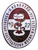 1927-1929. "Gyógyszerész kongresszus" 3db klf zománcozott jelvény T:2,2-