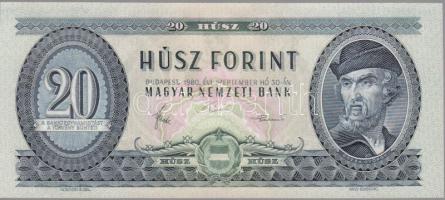 1980. 20Ft enyhén eltolódott nyomat T:I