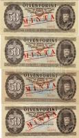 1951,1975,1989. 50Ft "MINTA" lyukasztással + piros fny-sal T:I; 1965. 50Ft "MINTA&quo...
