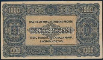 1923. 1000K T.W. nyomdahely jelöléssel és "8 FILLÉR - NYOLC FILLÉR" felülnyomással T:III