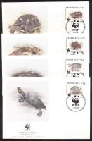 1992 WWF: Teknősök négyestömb Mi 2729-2732 + 4 db FDC