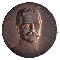 Német Birodalom 1914-16. "FELDMARSCHALL von MACKENSEN" Br emlékérem (34mm) kitűzővé alakítva T:2 German Empire 1914-16. "FELDMARSCHALL von MACKENSEN" Br medallion (34mm) with pin C:XF