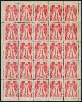 1936 UT REGNET 4f adománybélyeg Bozó szignóval, 25-ös ív