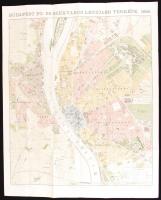 1896 Homolka József: Budapest térképe reprint 60x80 cm