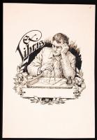 Helbing Ferenc (1870-1958): Ex libris. Vázlat, tus, papír, jelzett (HF), 21,5x15cm