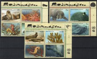 2008 Veszélyeztetett tengeri állatok klf sorok négyestömbökben Mi 526-529, 588-591, 1079-1082