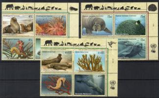 Endangered marine animals klf sets in blocks of 4, Veszélyeztetett tengeri állatok klf sorok négyestömbökben