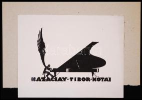 Petry Béla Albert (1902-1996): Kazacsay Tibor kótái. Ex libris, linómetszet, jelzett, kartonra kasírozva, 10x12,5cm