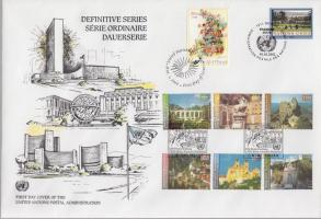 Definitve stamps and set on FDC, Forgalmi bélyegek és sor FDC-n