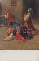 Polish folklore, prayer s: Emil Lindeman, Lenygel folklór, imádkozó nők s: Emil Lindeman