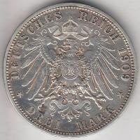 Német Államok / Poroszország 1909A 3M Ag "II. Vilmos" T:2- German States / Preussen 1909A 3 Mark Ag "Wilhelm II" C:VF