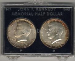 USA 1964. "Kennedy" 1/2$ ezüst (2x) eredeti plasztiktokban T:2