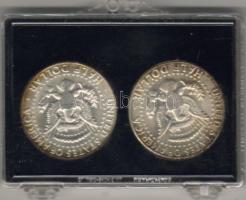 USA 1964. "Kennedy" 1/2$ ezüst (2x) eredeti plasztiktokban T:2