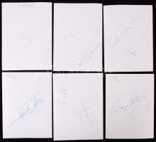 cca 1980 5db színes portréfotó híres színészekről aláírásukkal: Usztics Mátyás, Haumann Péter, Tahi ...