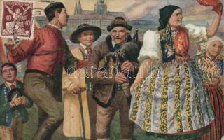1920 7th Sokol meeting, Praha, folklore s: J. Koci