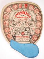 cca 1930 Apostolok Sörözője - Förster Testvérek, reklámos legyező, 21x15cm