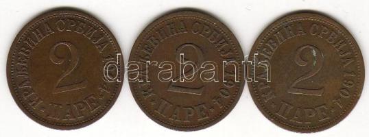 Szerbia 1904. 2p (3x) T:3+
