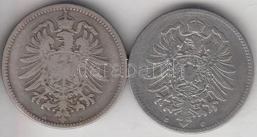 Német Birodalom 1876A-C 1M Ag (2x) T:3
German Empire 1876A-C 1 Mark Ag (2x) C:F