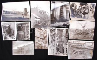 1945 Tiszavölgyi József: Budapesti háborús pusztítások összesen 19 db kép 19x14 cm