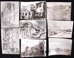 1945 Tiszavölgyi József: Budapesti háborús pusztítások összesen 19 db kép 19x14 cm