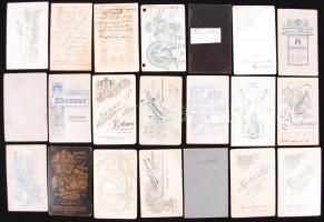 cca 1870-1900 Urak 21 db keményhétú fotó vizitkártya méretben / Men 21 vintage photos