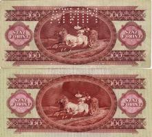 1949. 100Ft T:I + 1949. 100Ft "MINTA" lyukasztással T:II+