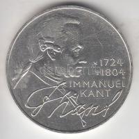 NSZK 1974D 5DM Ag "Kant" T:BU tanúsítvánnyal GFR 1974D 5 Mark Ag "Kant" C:BU with certificate