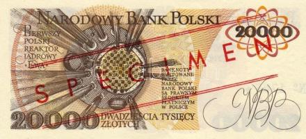 Lengyelország 1989. 20000Zl "Specimen 000" piros fny-sal T:I